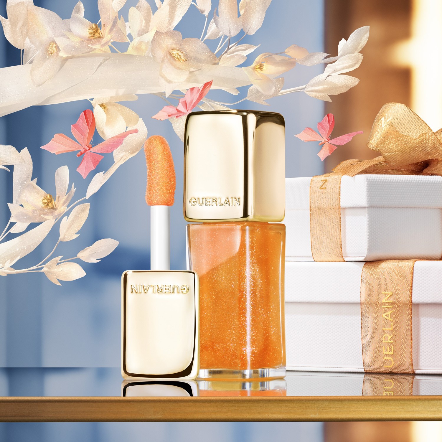 Бальзам для губ Guerlain — Масло для губ kisskiss bee glow oil - limitierte edition , - sparkling peach, вес, 9.5 г — фото 3