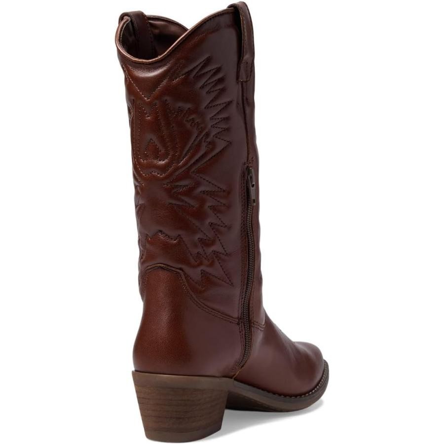 Женские ковбойские сапоги Steve Madden Hayward из кожи с узором, коричневый — фото 3
