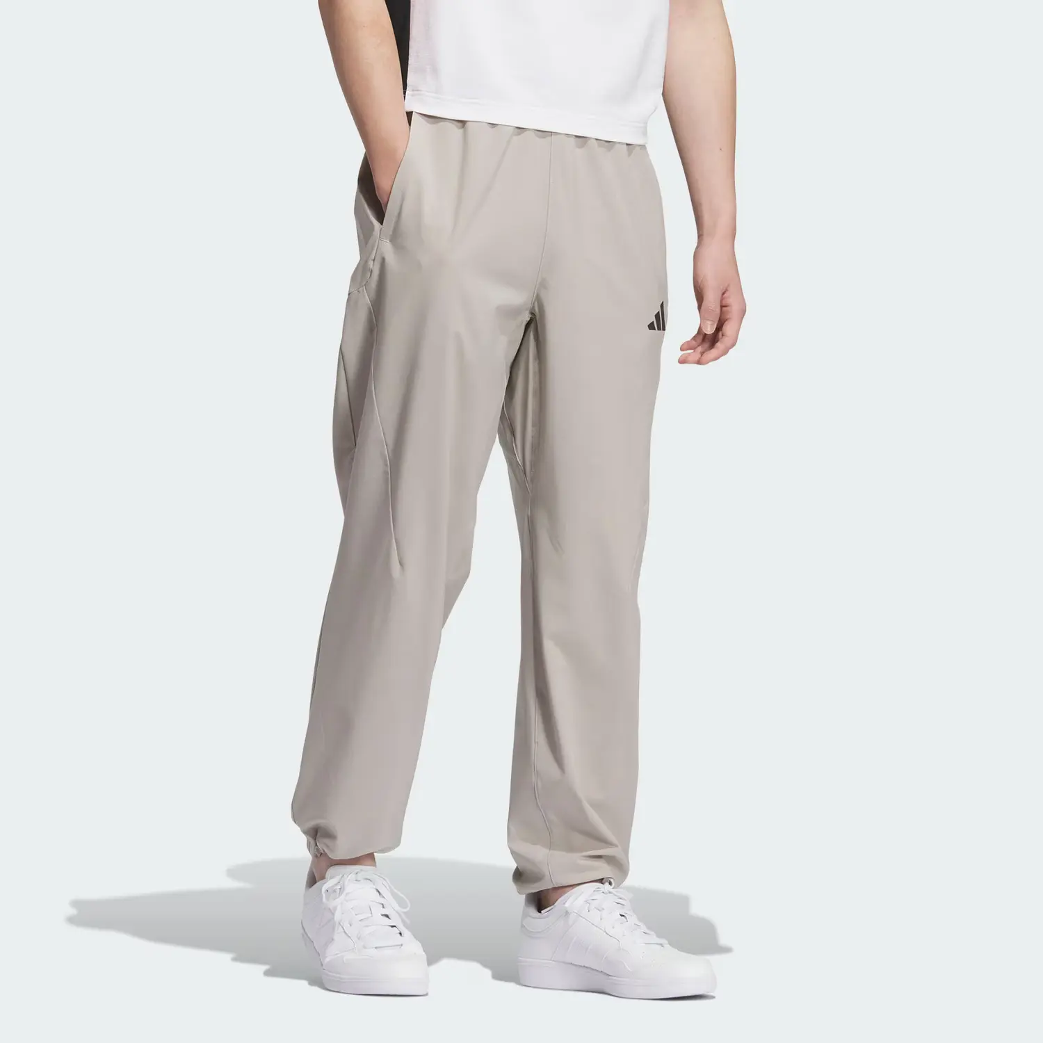 Climacool SS25 modern woven спортивные брюки повседневные штаты men's Adidas, серебряный серый — фото 3