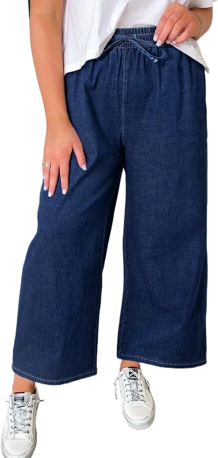 

Plus Size джинсы с высокой талией и широкими штанинами Real Teal TinyCribz