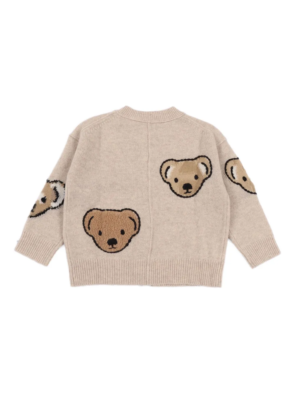 Кардиган с вышитым медведем BURBERRY KIDS, нейтральный — фото 2