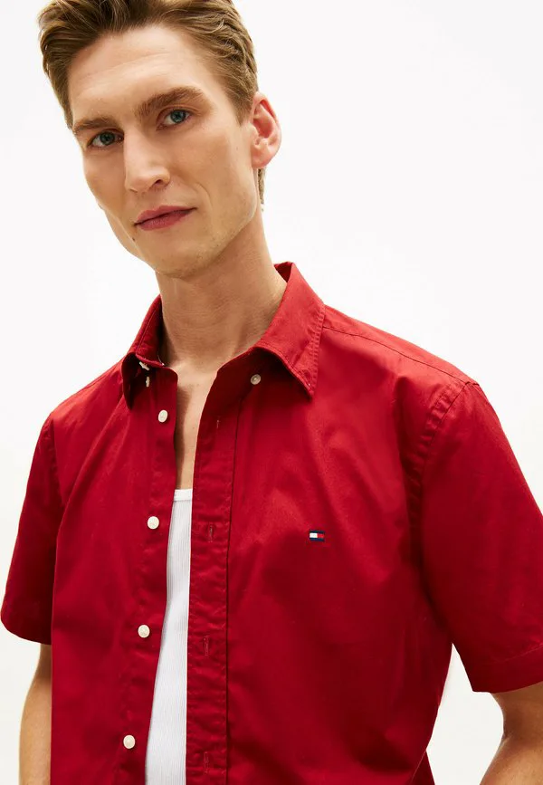 Рубашка с коротким рукавом из поплина, стандартного кроя, модель th flex. Tommy Hilfiger, Regatta Red — фото 4