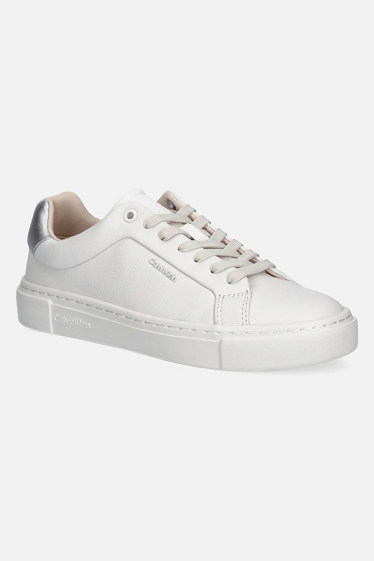 Кожаные кроссовки CUPSOLE LACE UP W/ML - LTH Calvin Klein, белый