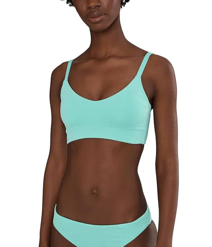 Купальник Nike Line Wave Jacquard V Neck Midkini, Bleached Turquoise