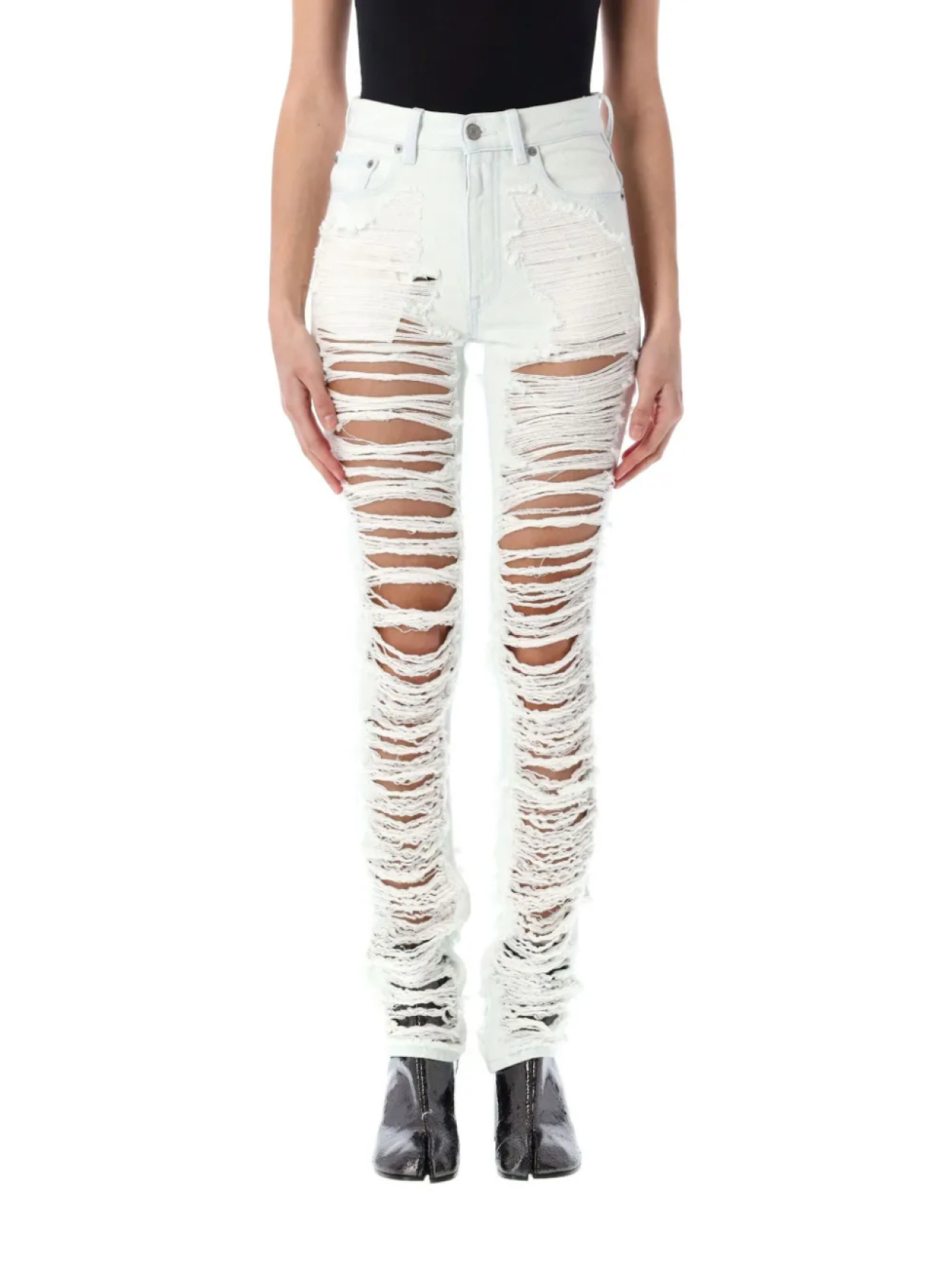

Потертые узкие джинсы MM6 Maison Margiela, синий