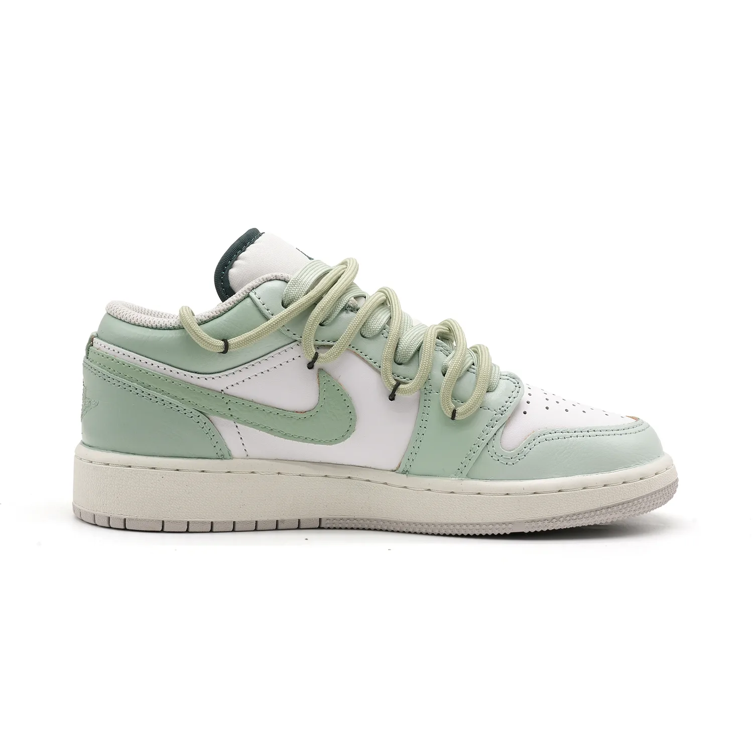 Air 1 Lime Holiday нескользящая устойчивая к истиранию низкая обувь Jordan, зеленый белый — фото 4