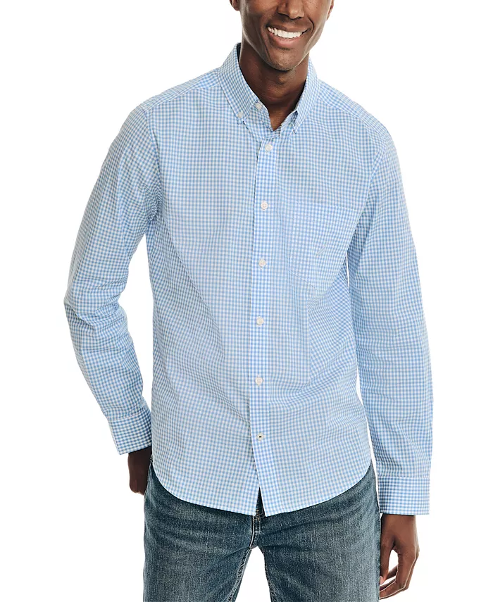 

Мужская классическая рубашка на пуговицах в клетку Gingham Nautica, синий