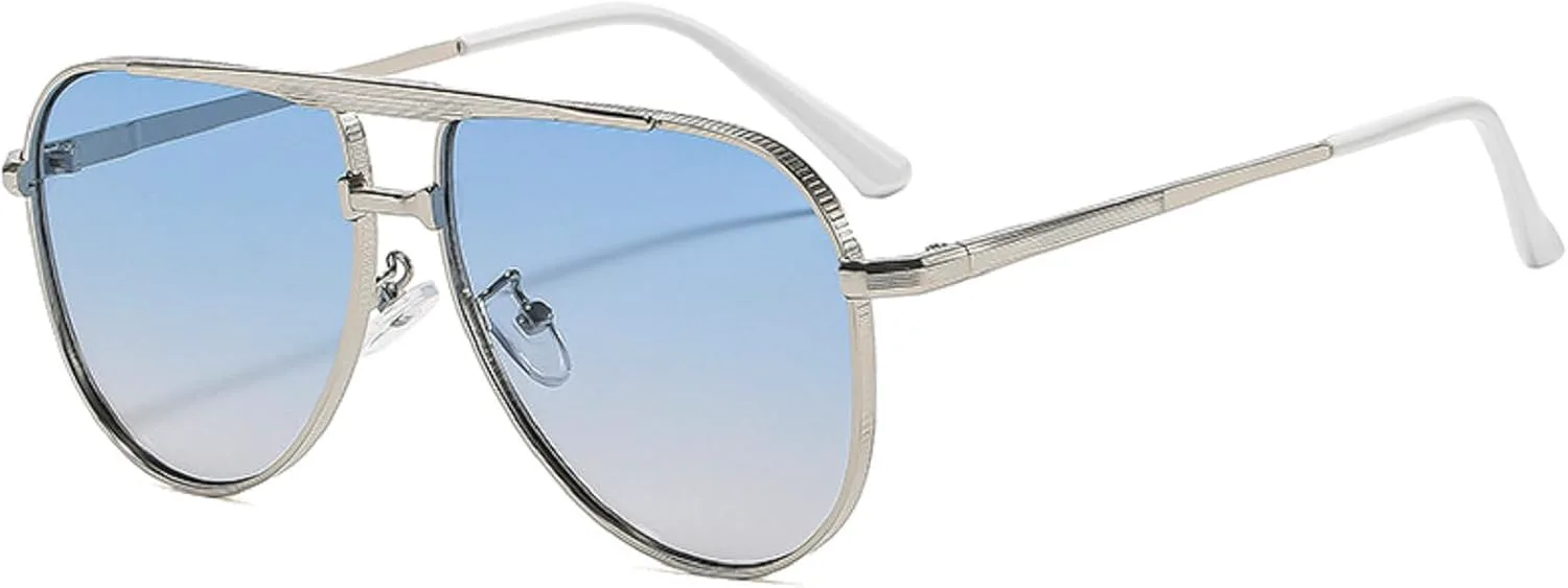 

Модные ретро-солнцезащитные очки-пилот 2025 года для женщин и мужчин, в стиле 70-х, для активного отдыха и спорта, роскошные винтажные очки для мужчин mincl, Blue