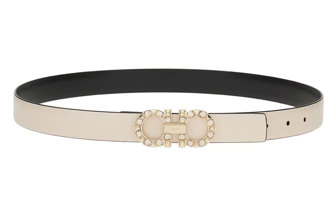 

Ferragamo Женский белый кожаный ремень из коровьей кожи шириной 2,5 см, White