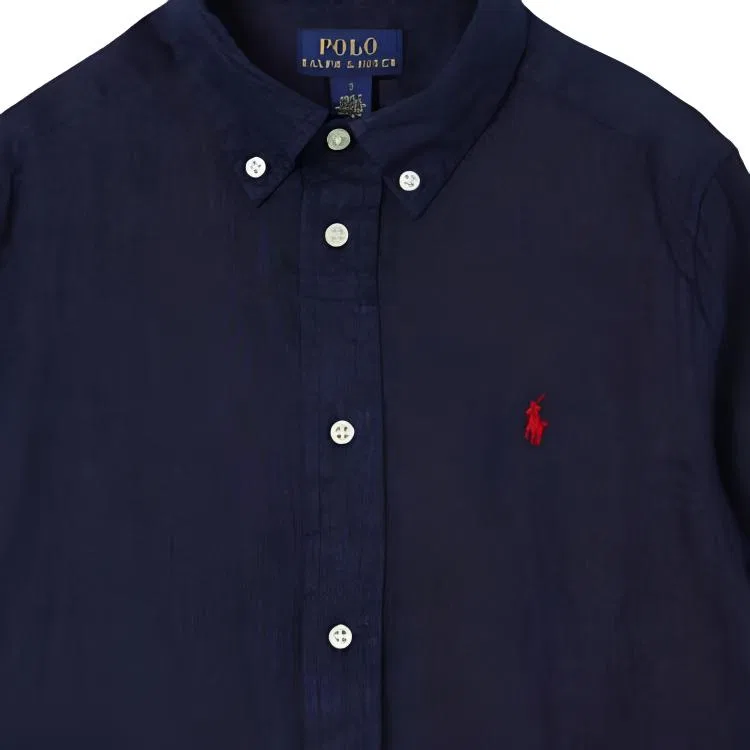 Рубашка с воротником Polo Ralph Lauren Marine Blue детская — фото 4