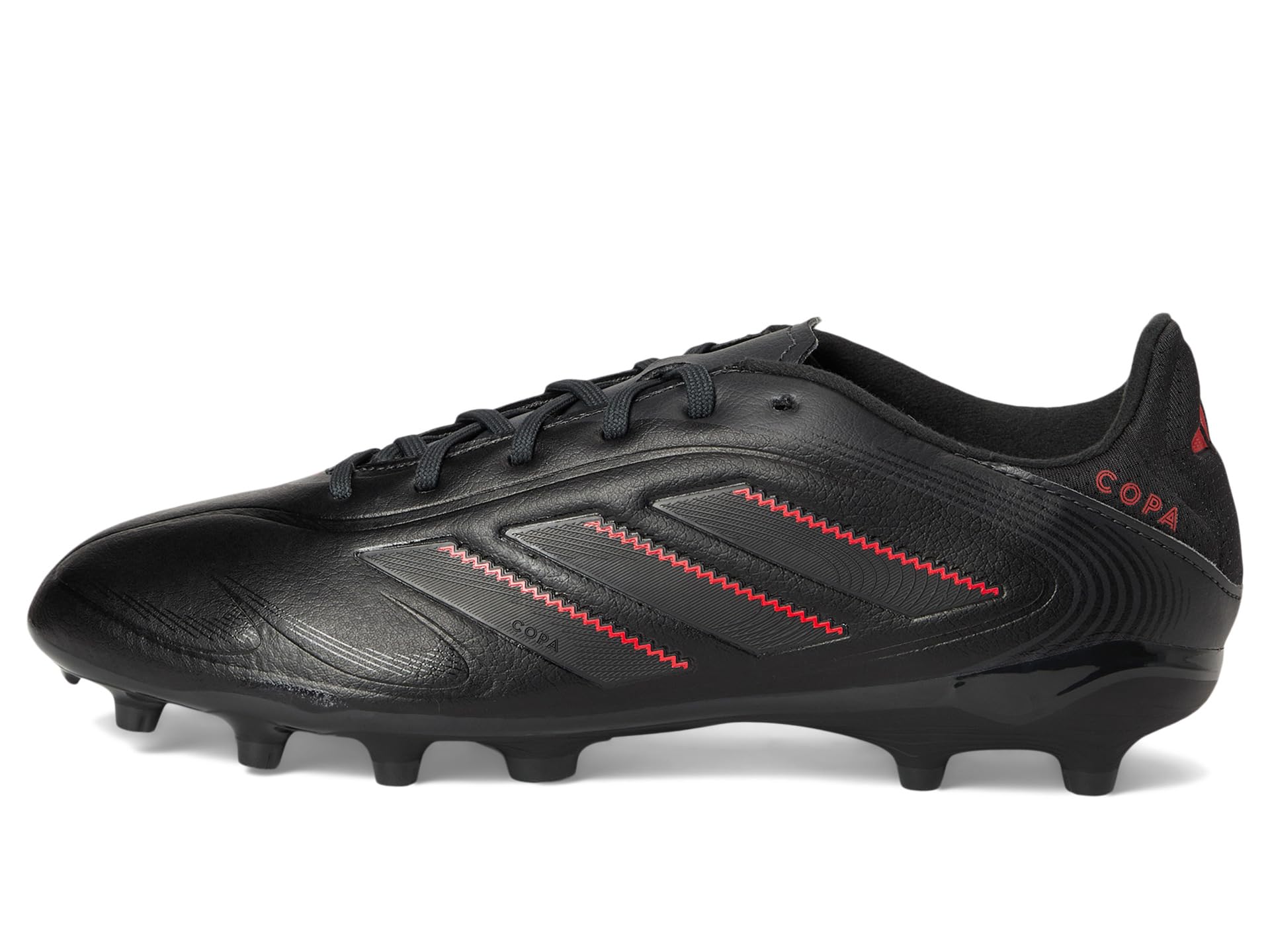 Кроссовки Adidas Kids Copa Pure 3 League Firm Ground/Multi Ground Soccer Cleats, Black/Carbon/Lucid Red — фото 4