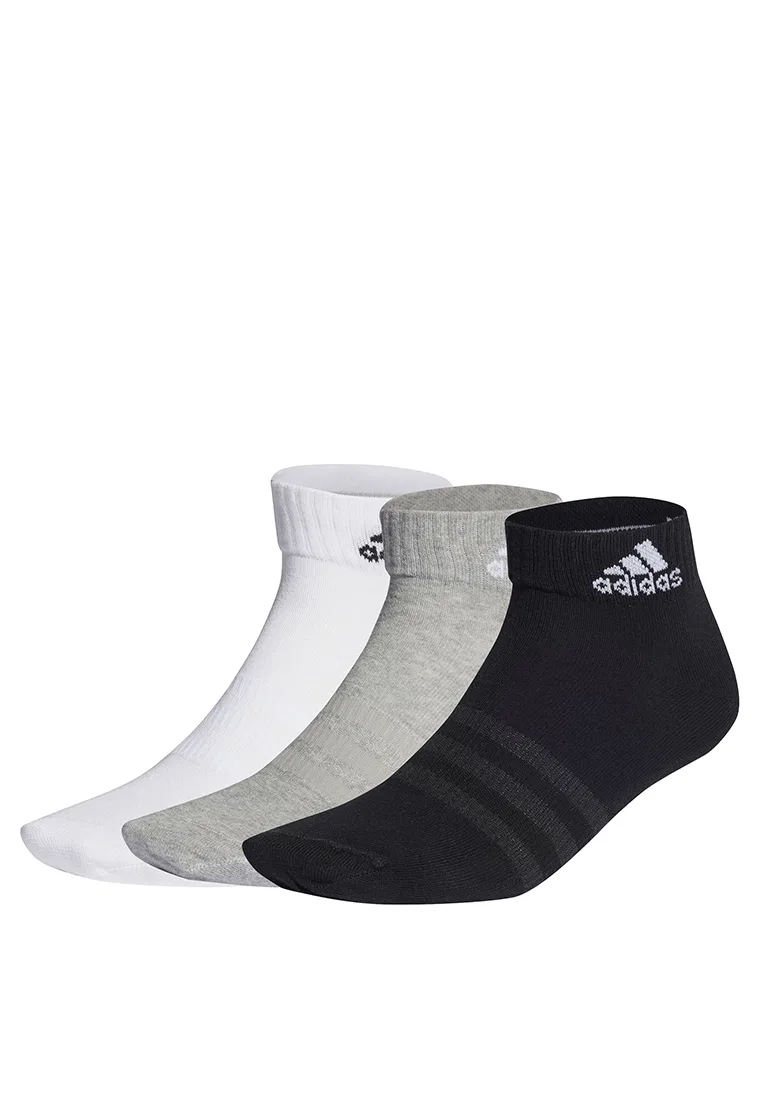 Носки женские, тонкие и легкие, 3 пары Adidas, белый/черный/серый