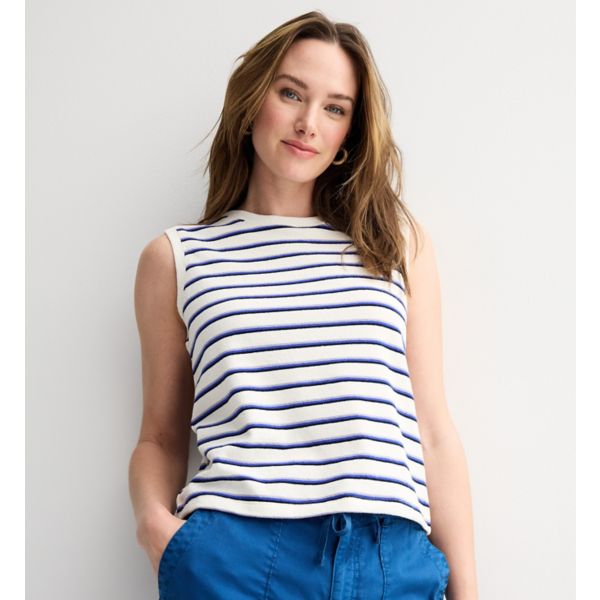 

Женский свободный топ Sonoma Goods For Life, цвет multi blue stripe
