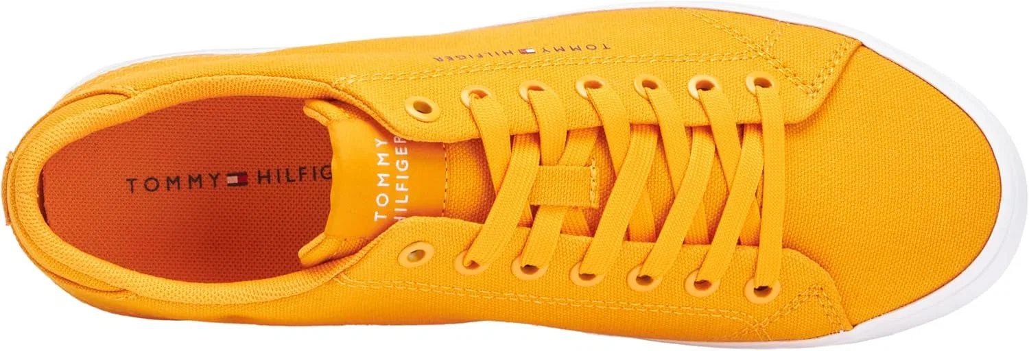 Мужские вулканизированные кроссовки Tommy Hilfiger Th Hi Vulc Low Canvas Shoes, Orange Rich Ochre — фото 3