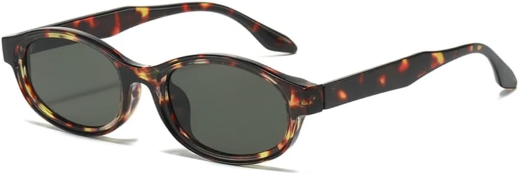 

Солнцезащитные очки для мужчин и женщин - защита UV400 - овальная оправа, градиентные линзы, для занятий спортом на открытом воздухе и вождения DSVIGF, Leopard Dark Green