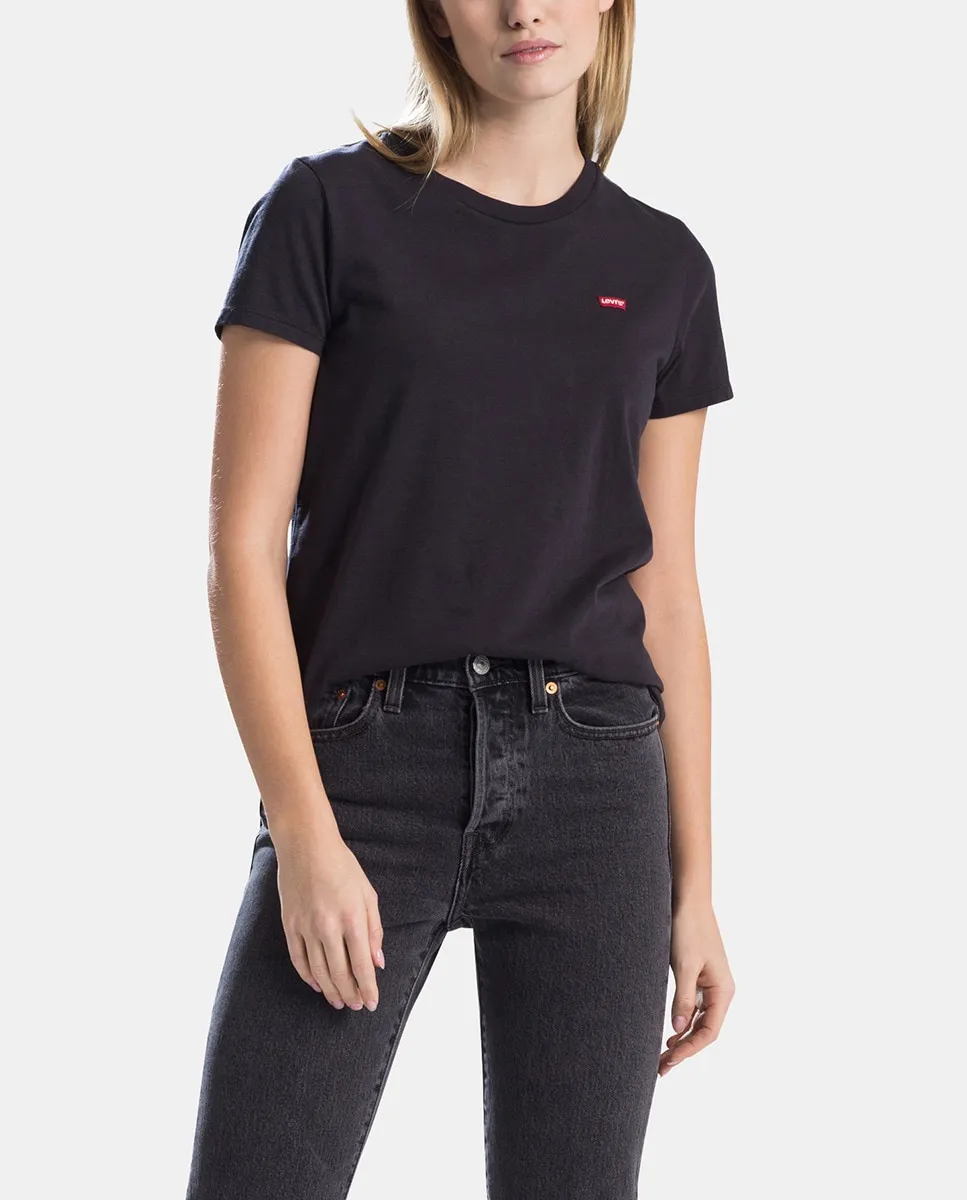 

Женская футболка с коротким рукавом и логотипом Levi's, черный