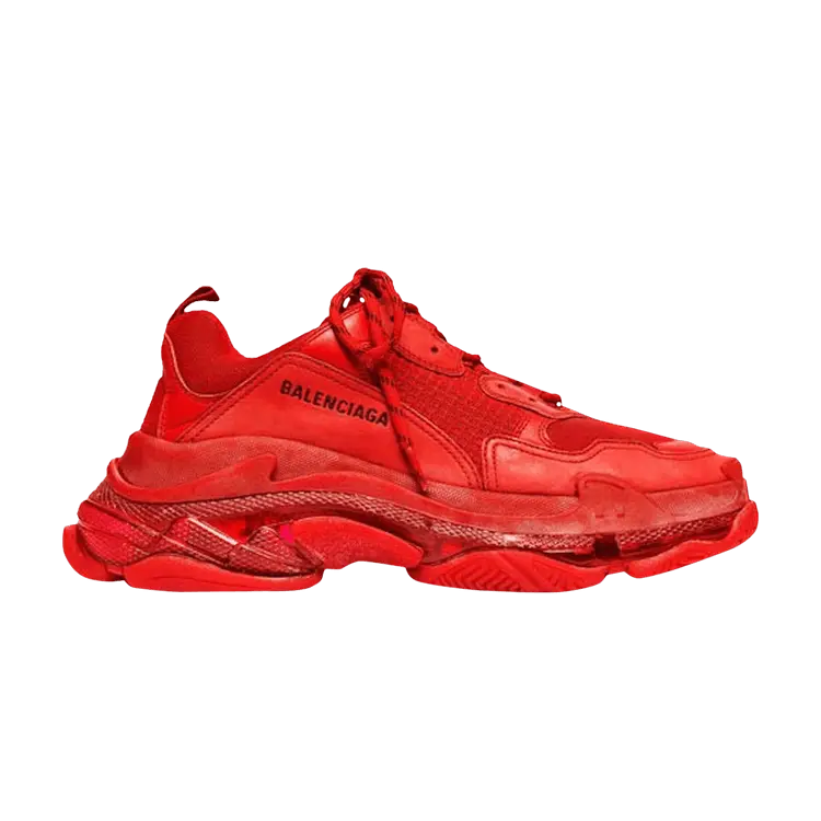 

Кроссовки Balenciaga Wmns Triple S Sneaker Clear Sole - Red, красный