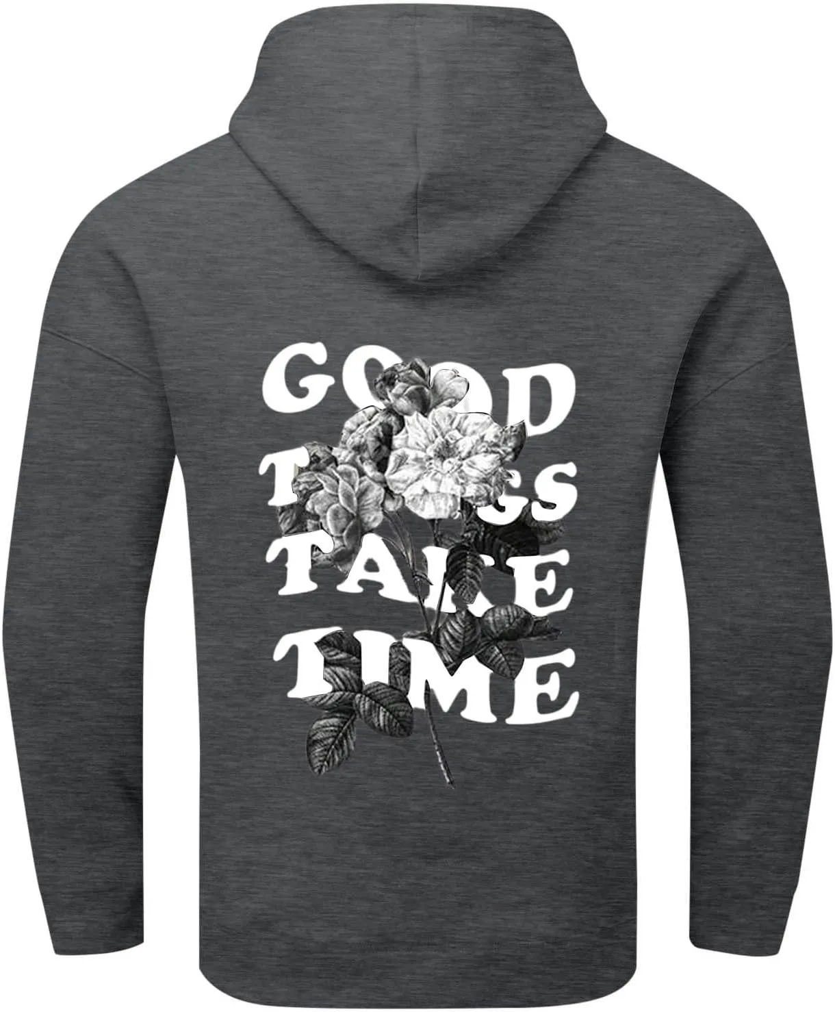 

Толстовка с принтом Good Things Take Time и розой в стиле ретро стритвир