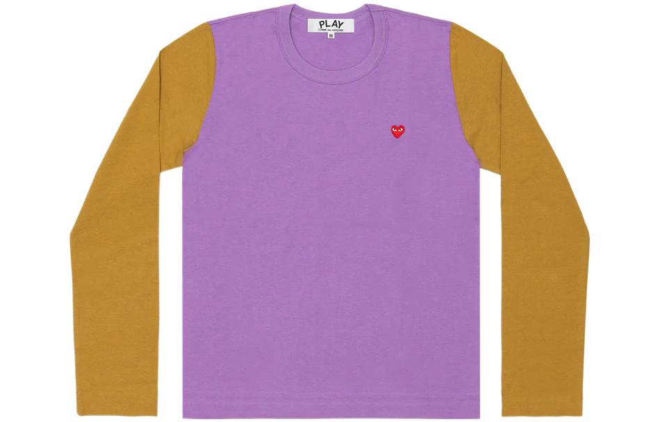 

CDG Play Футболка женская mustard yellow с фиолетовыми вставками, Фиолетовый, CDG Play Футболка женская mustard yellow с фиолетовыми вставками