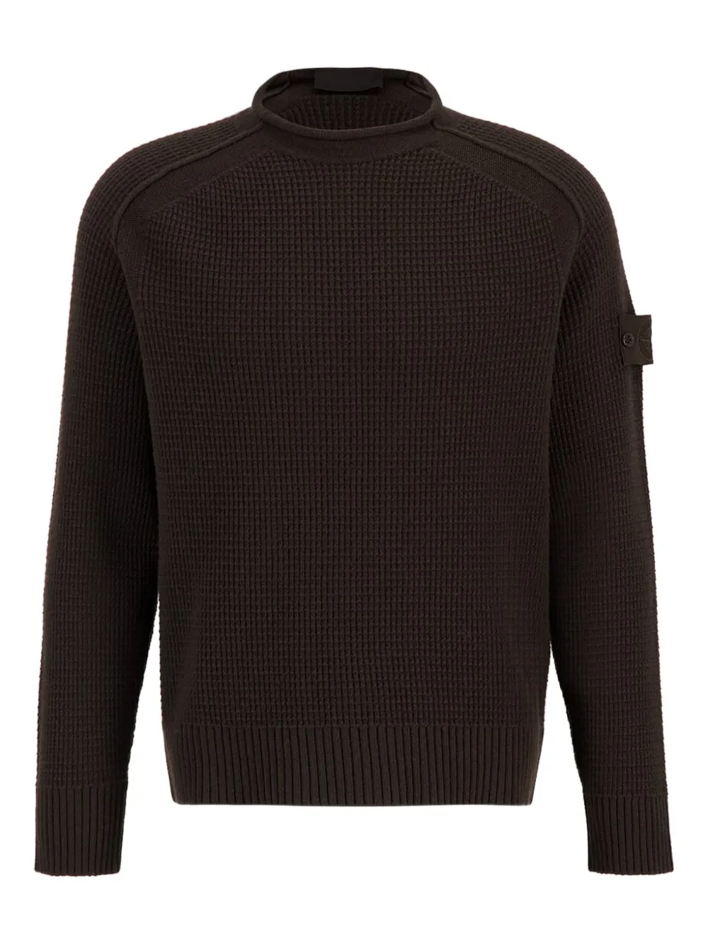 

Свитер с круглым вырезом вафельной вязки Stone Island, коричневый