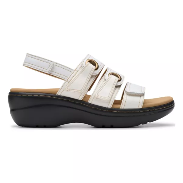 Женские босоножки на танкетке Merliah2 Clarks, цвет white leather — фото 2