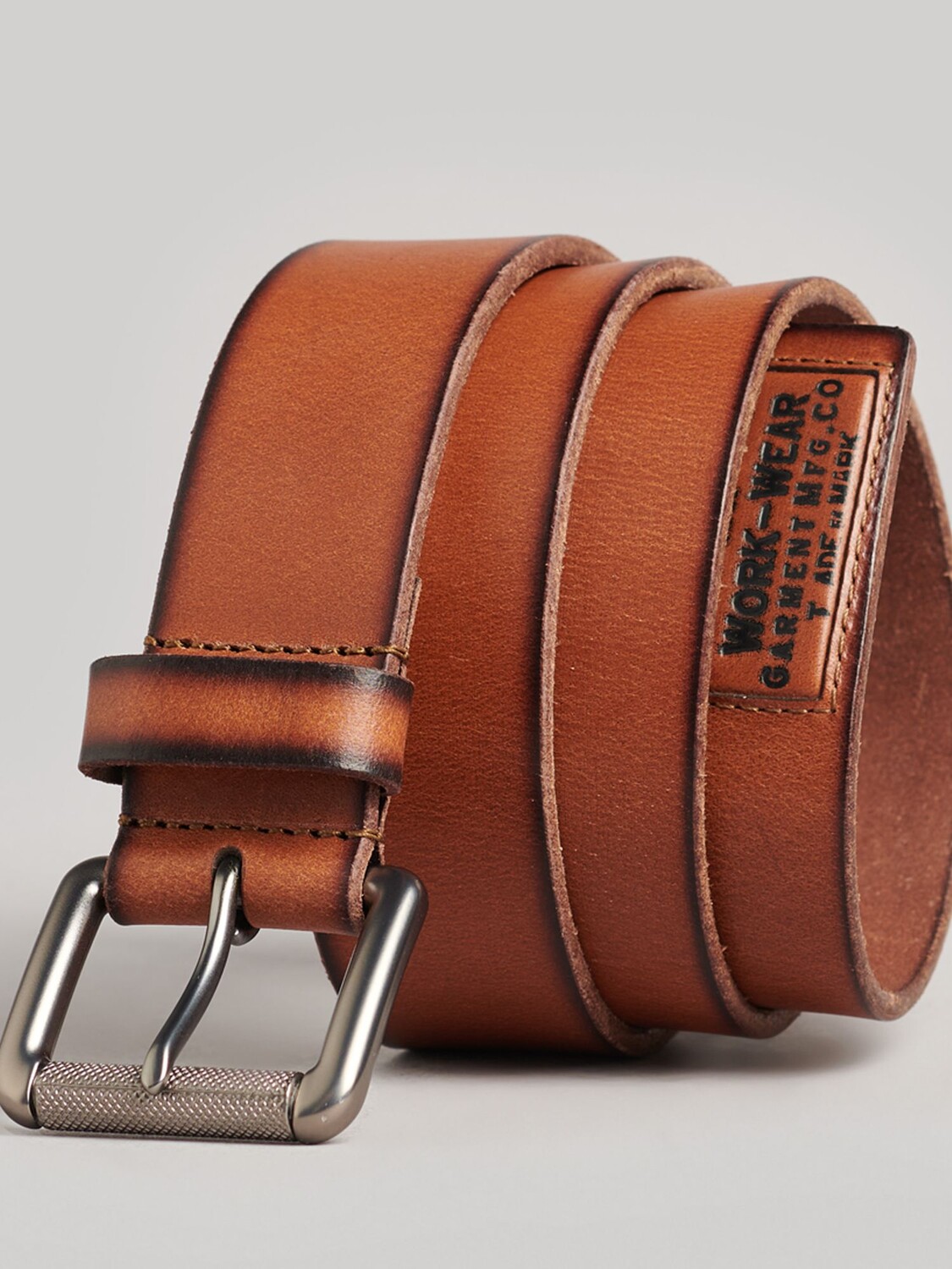 Ремень Superdry Badgeman, коричневый
