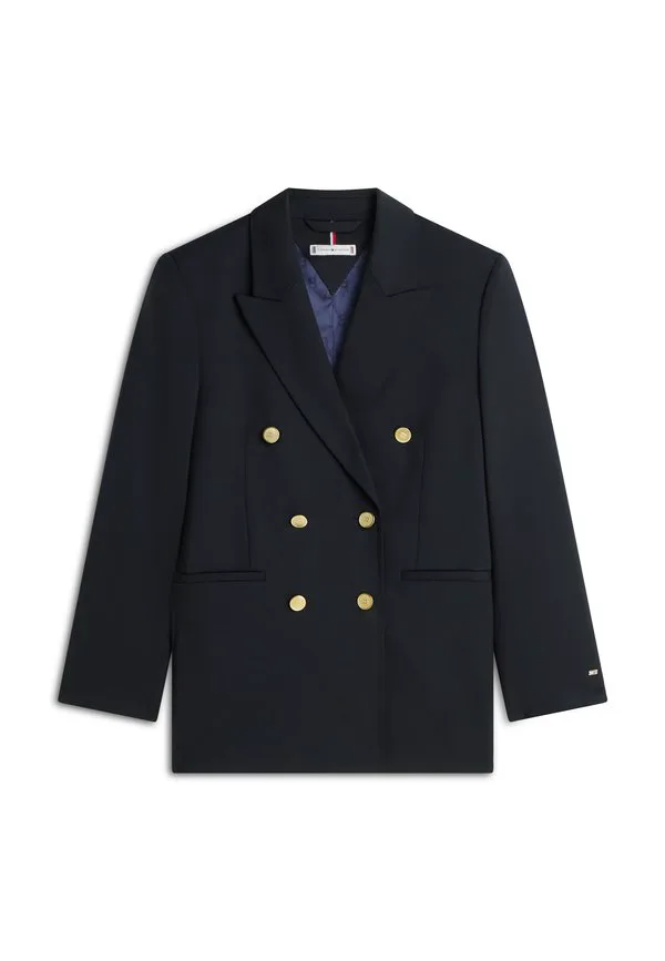 Классический двубортный пиджак из шерстяной смеси свободного кроя. Tommy Hilfiger, Dark Night Navy — фото 4