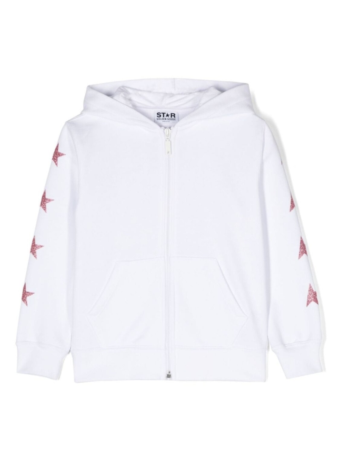 

Golden Goose Kids худи на молнии с принтом, белый