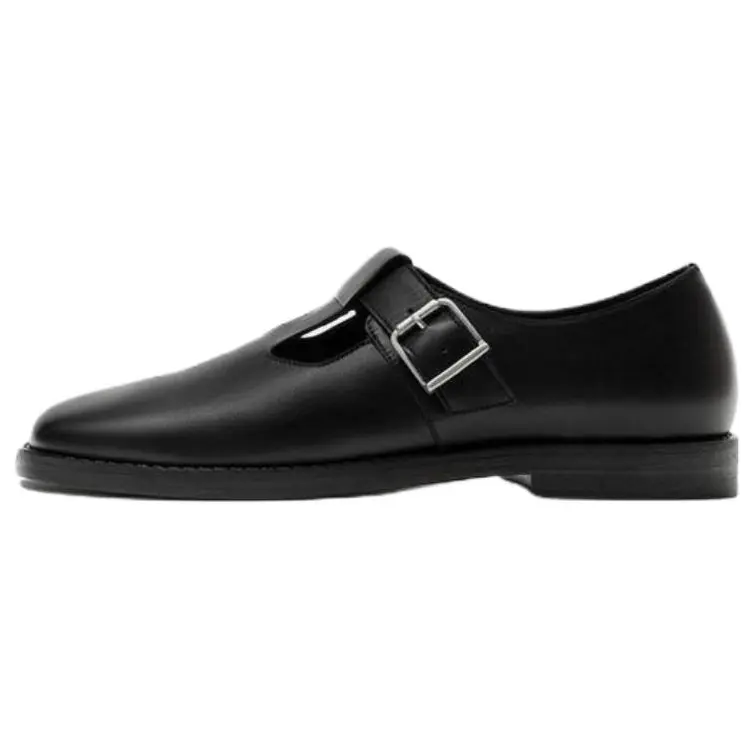

ZARA Туфли Мэри Джейн на плоской подошве, черные, мужские