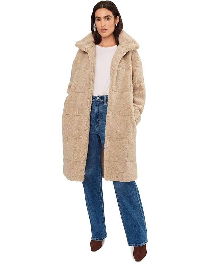 Женская удлиненная стеганая куртка-толстовка Levi's Long Length Quilted Teddy, Sand — фото 2