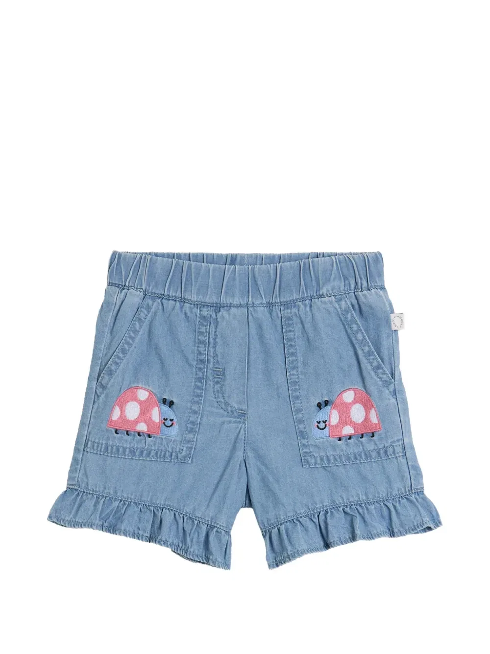 Шорты с оборками и аппликацией Stella McCartney Kids, синий
