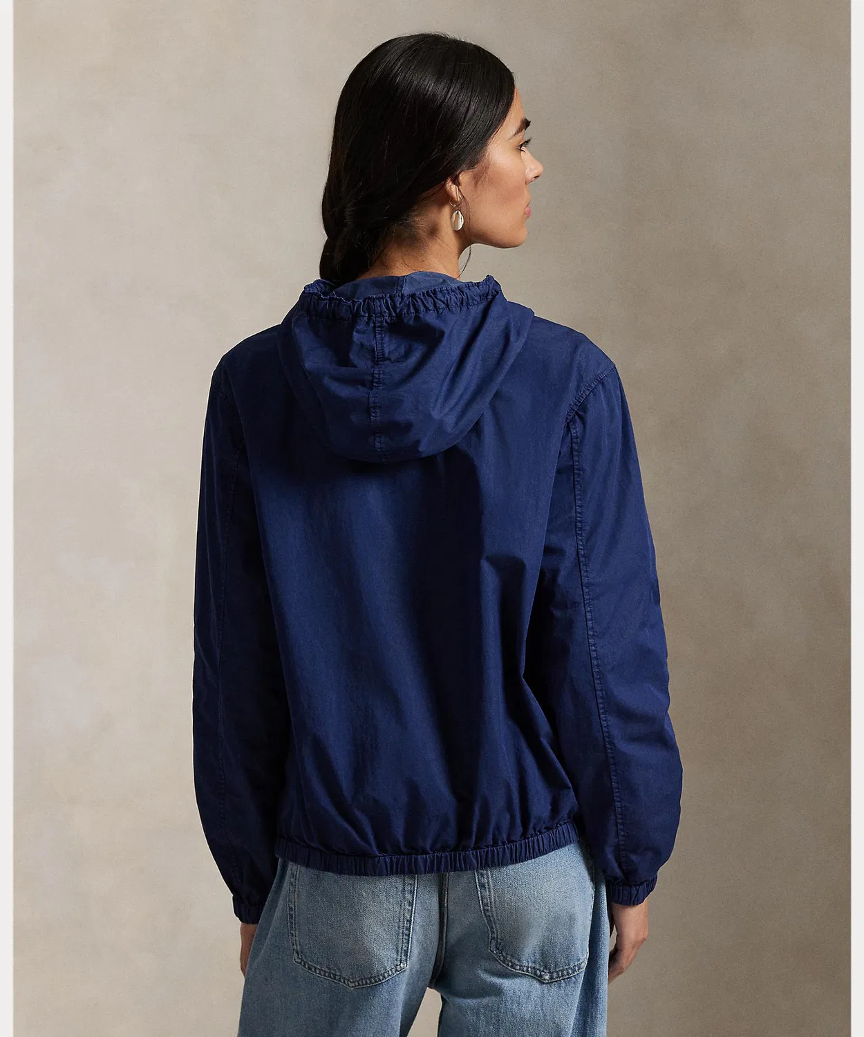 Куртка футер с капюшоном Relaxed Fit Ralph Lauren, тёмно-синяя — фото 4