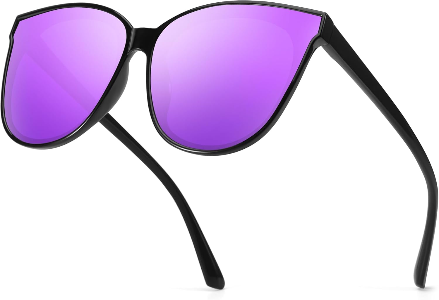 

Солнцезащитные очки IGnaef Oversized Cat Eyes для женщин, поляризованные и с защитой от УФ-излучения, модные большие/крупные солнцезащитные очки в форме «кошачьих глаз» IF1627, C05 Black/ Purple Mirrored