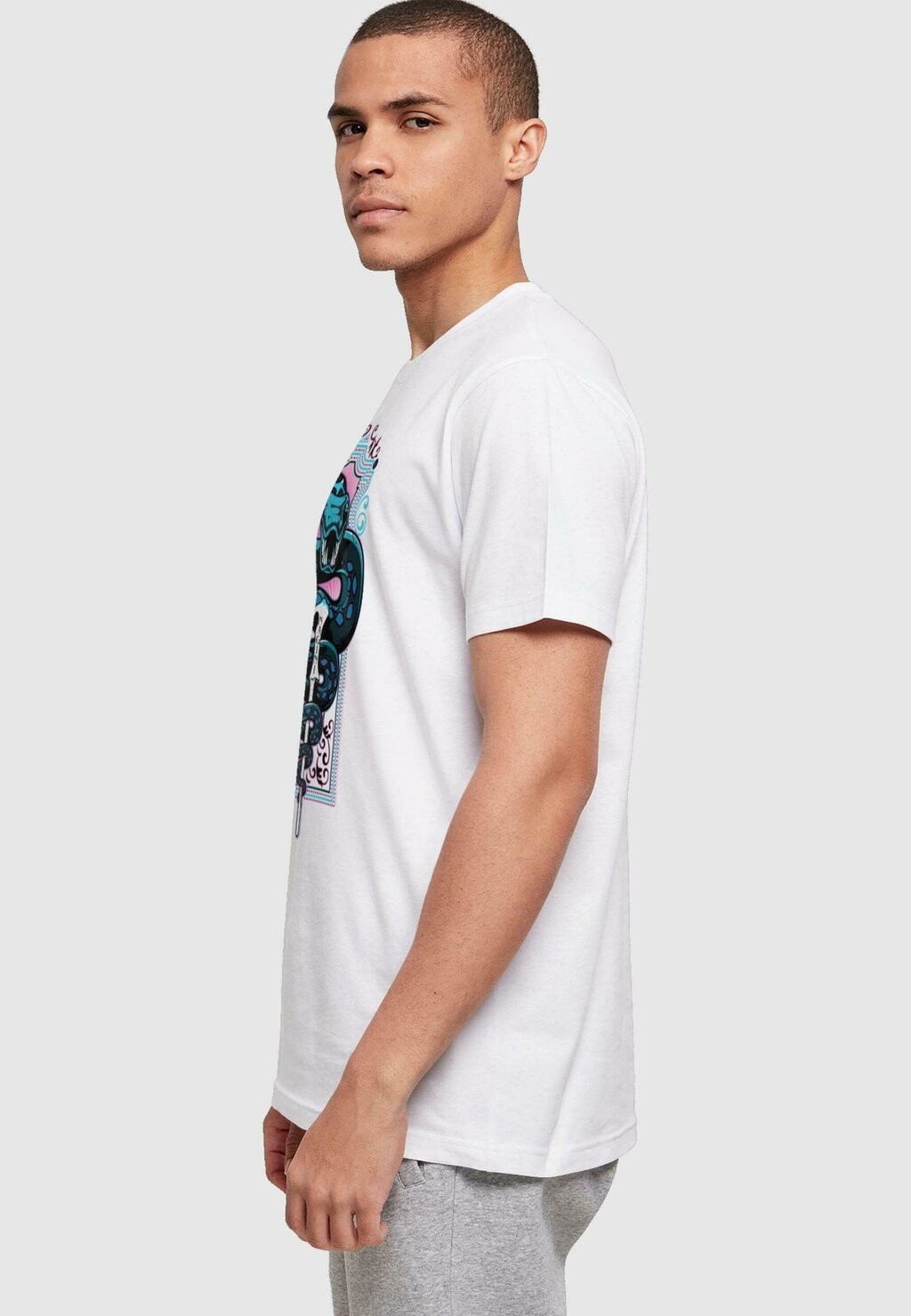 

Футболка с принтом HARRY POTTER NEON BASILISK BASIC ROUND NECK ABSOLUTE CULT, белый