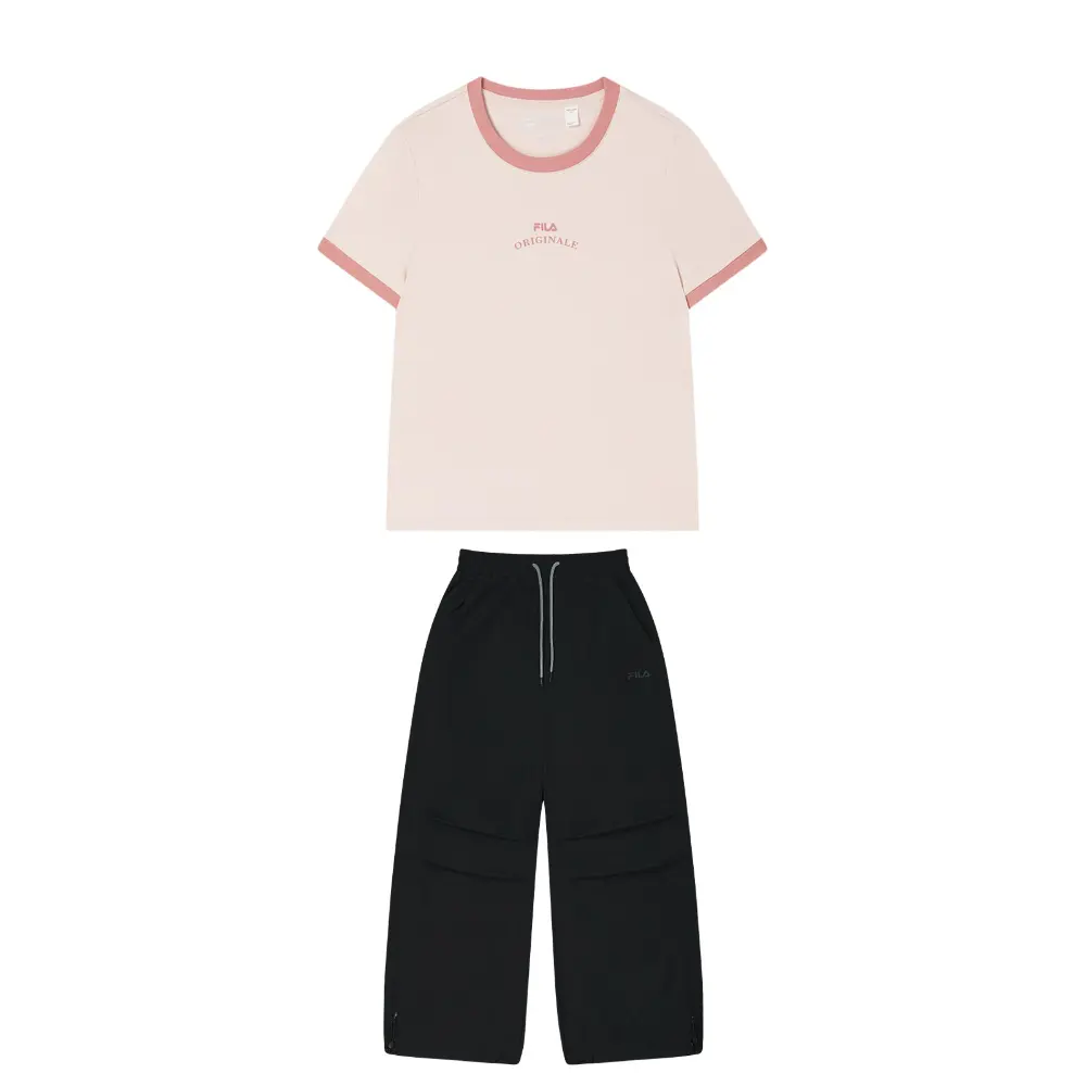 

Оригинальная биелла повседневный костюм women's FILA, серо-розовый