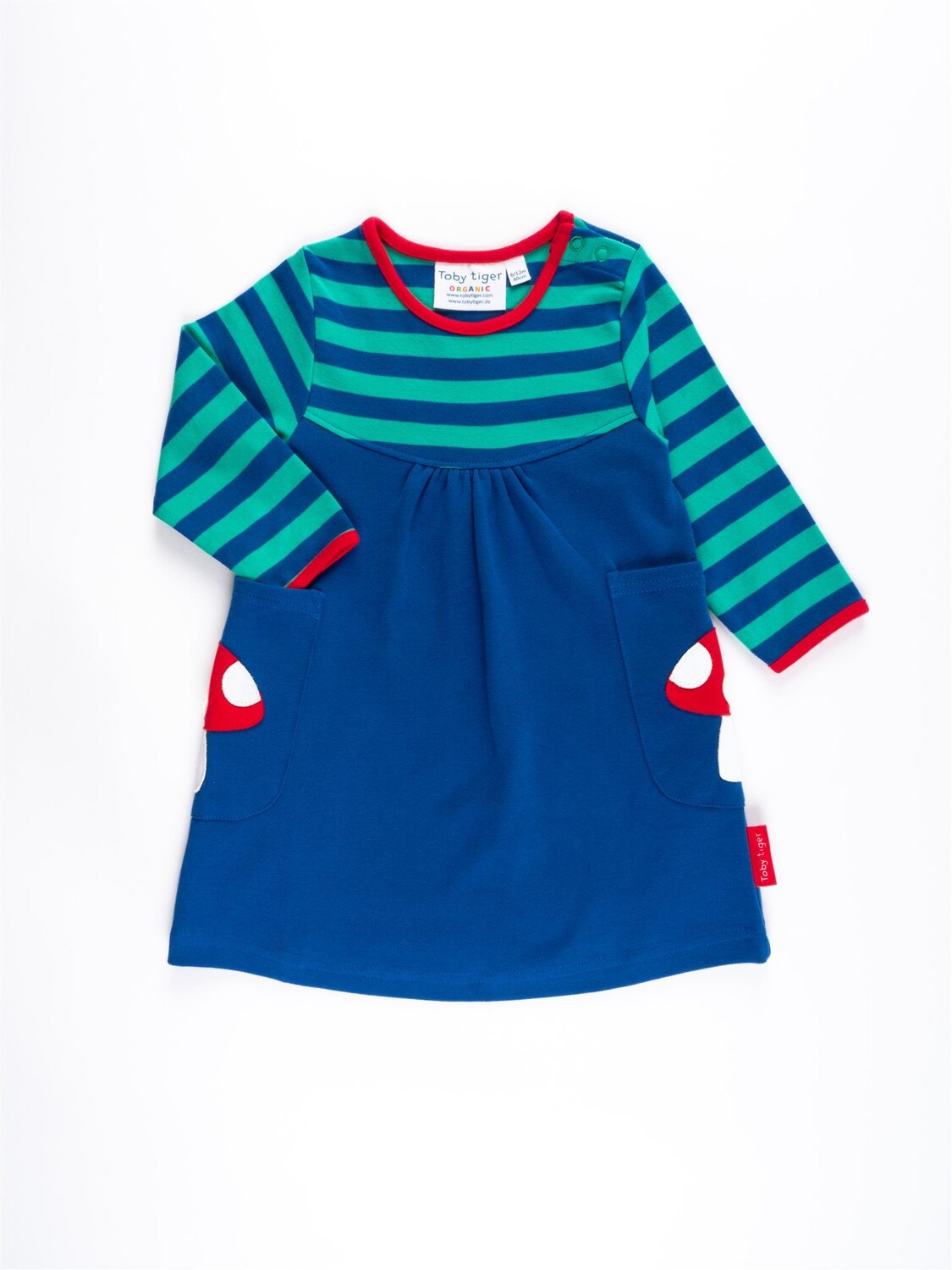 

Платье Toby Tiger mit Blumen Muster und Pilz Applikation, синий