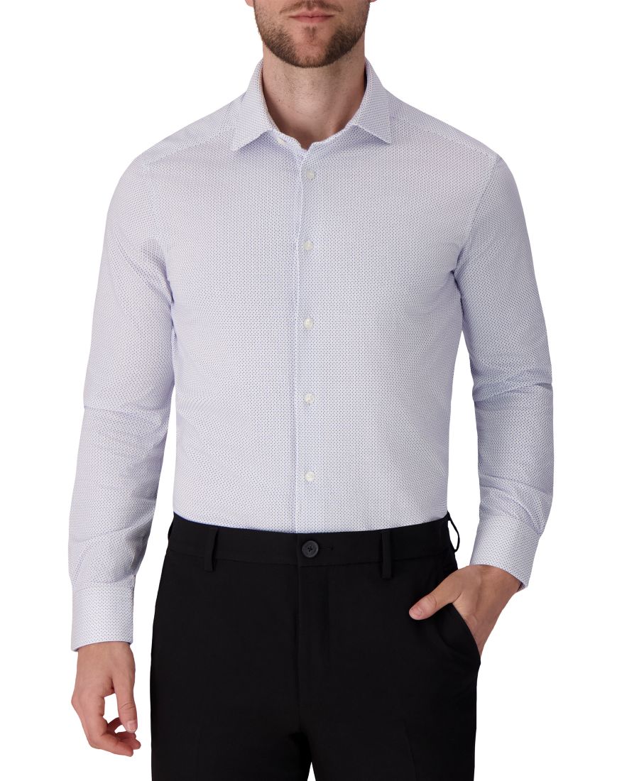 

Мужская рубашка с геометрическим принтом и отложным воротником Victor Emmanuel, White