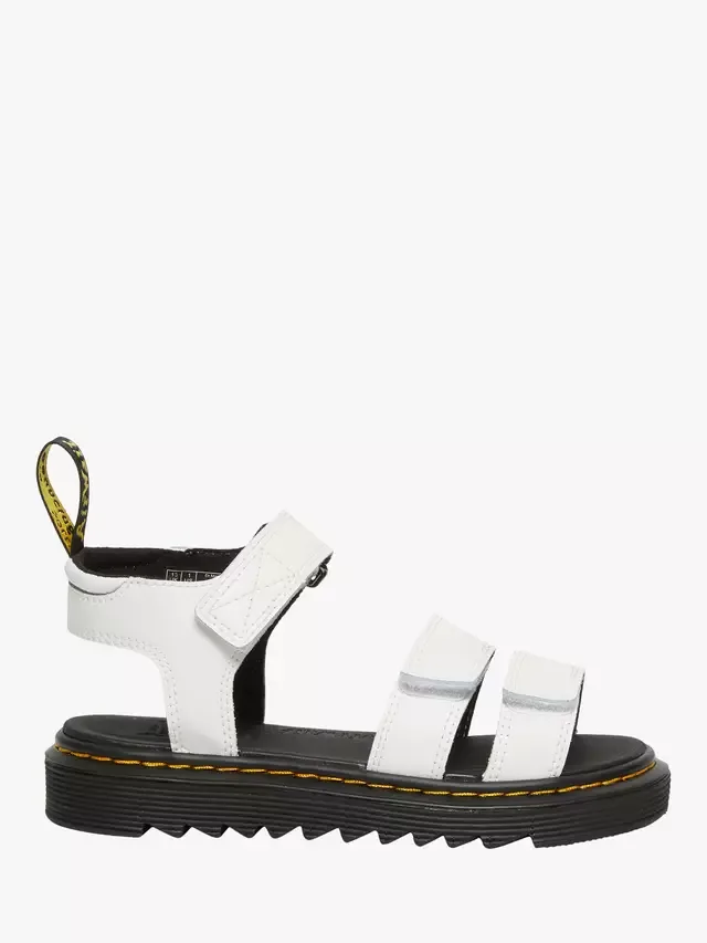 Детские кожаные сандалии Klaire с открытым носком, белые Dr. Martens