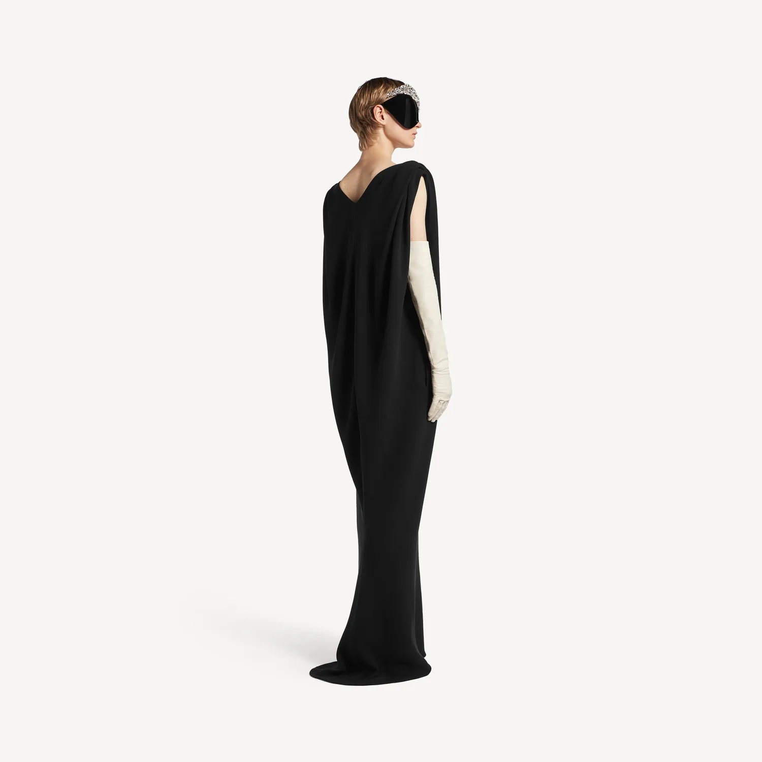 BALENCIAGA Женское длинное мешковатое платье черного цвета — фото 4