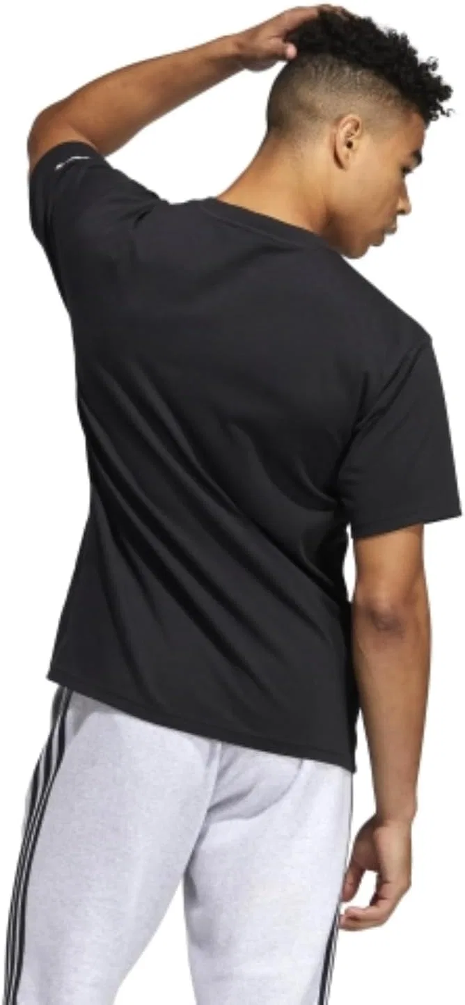 Футболка Adidas Men's All Day I Dream с коротким рукавом, черно-белая — фото 4