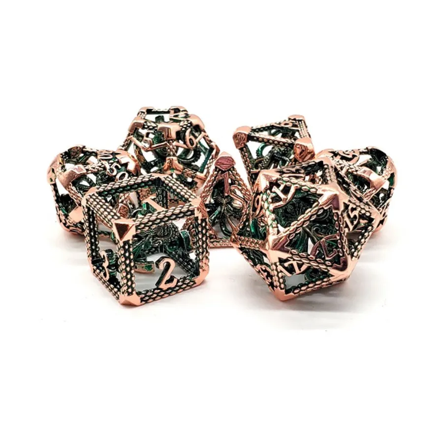 

Полые игральные кости Кракена — медь с зеленым (7), Hollow Dice