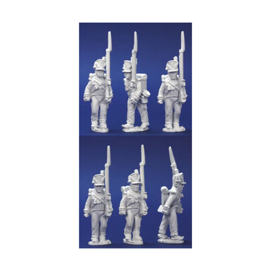 

Смешанная рота Британского центра марширует в Бельгийском Шако, Napoleonics - British (28mm) (Front Rank Miniatures)