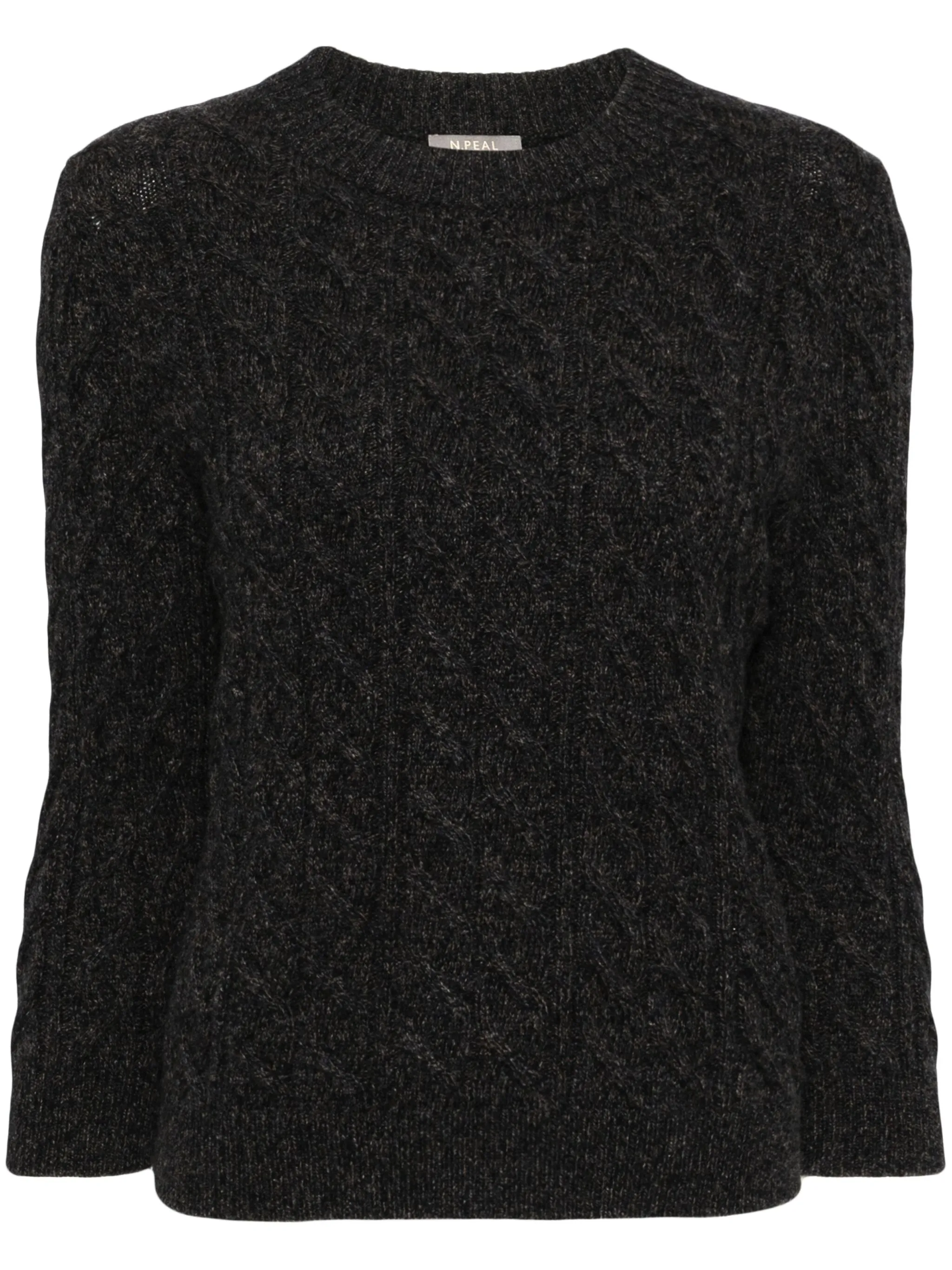 

Джемпер фактурной вязки N.Peal, серый