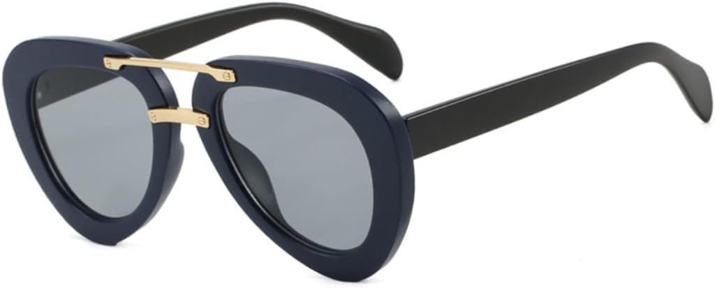 

Модные классические солнцезащитные очки для женщин и мужчин, винтажные солнцезащитные очки в стиле панк, популярные очки для активного отдыха с большой оправой и защитой от УФ-излучения UV400 SZVVBKK, Blue Black