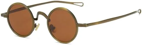 

Ретро металлические круглые панк-солнцезащитные очки 2027 года для женщин, с прозрачными линзами, оправа для мужчин, солнцезащитные очки UV400 MTZJH, Bronze Tea