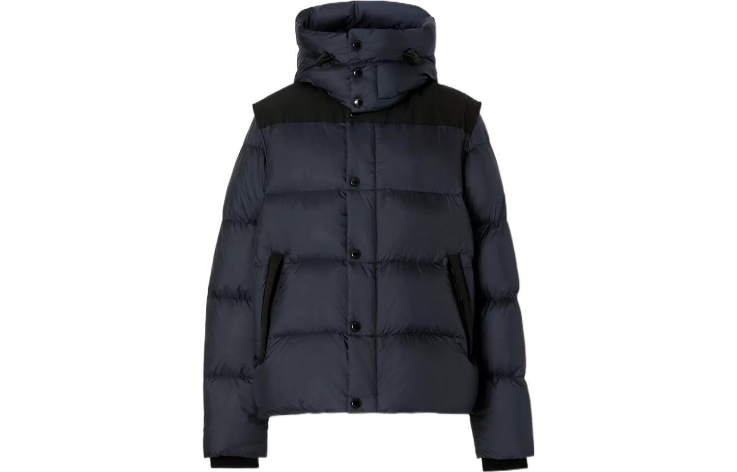 

Куртка-пуховик с капюшоном и съемными рукавами Burberry, темно-синий