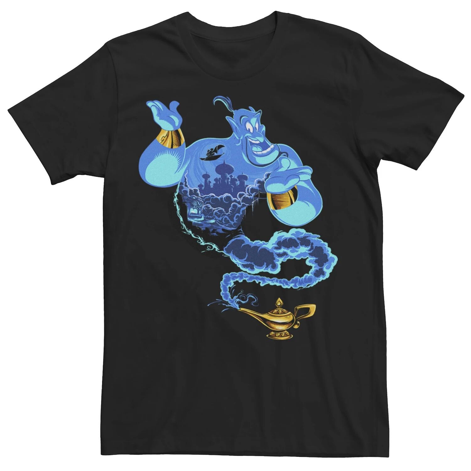 

Мужская футболка Aladdin Genie Portrait Agrabah Fill Disney, черный