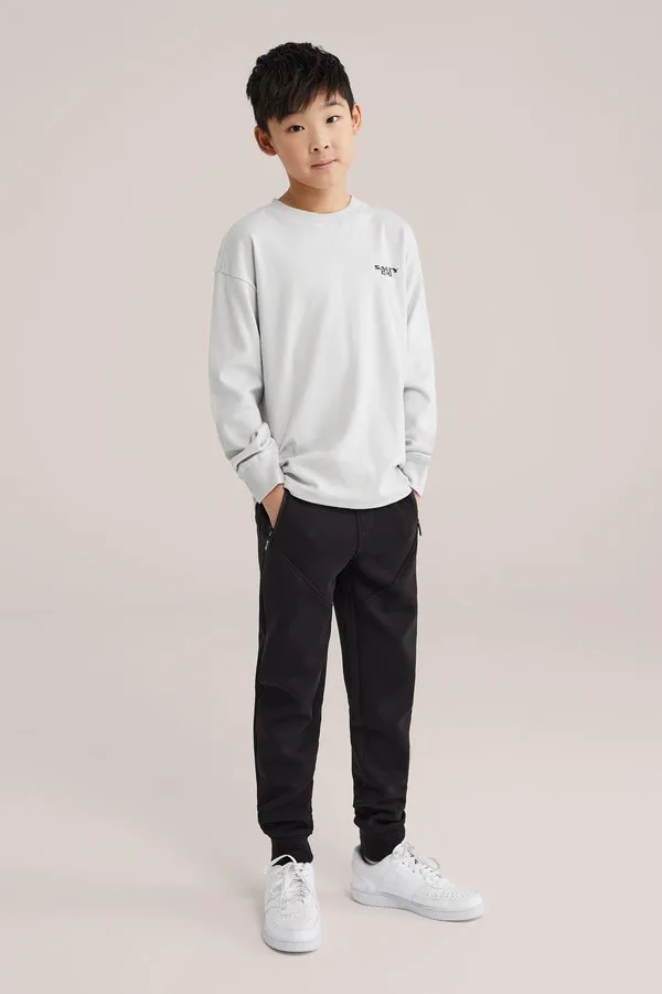 Футболка с длинными рукавами "соленая собака" We Fashion, Light Grey — фото 4
