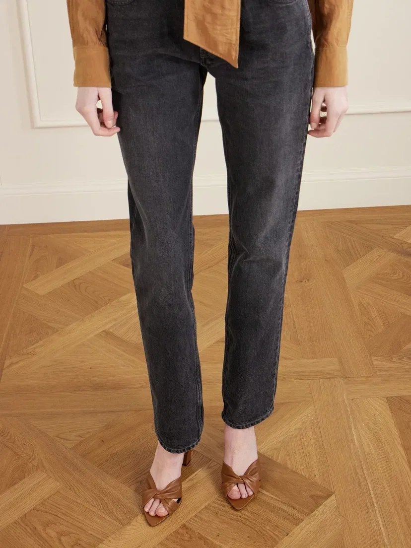 Мюли Franciane из крученой кожи SAINT LAURENT, коричневый — фото 2