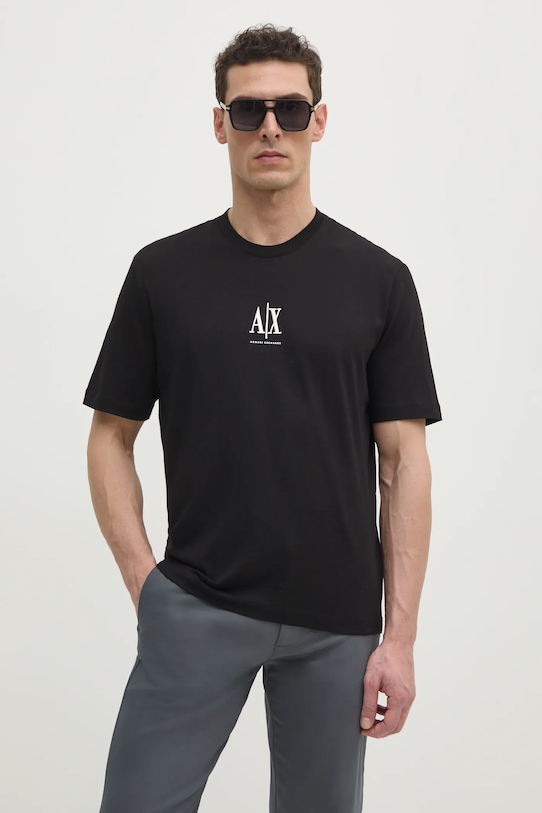 

Хлопковая футболка Armani Exchange, черный
